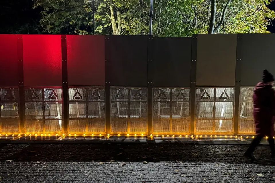 Candles at the entrance to Citywest Hotel (Conor O Mearain/PA)