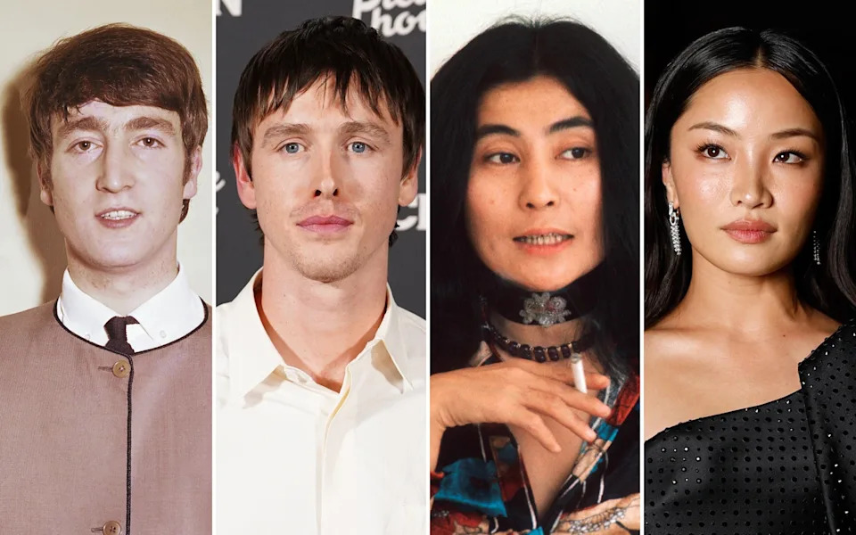 John Lennon, Harris Dickinson, Yoko Ono and Anna Sawai