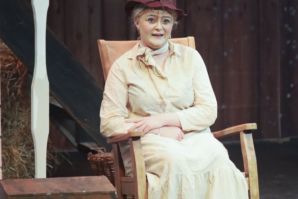 Jasmine O Donoghue as Aunt Eller at Creagh College Presents Oklahoma in The Gorey Little Theatre. PHOTO: Sabrina Ffrench