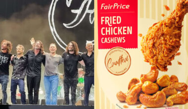 Rock band Foo Fighters revealed their love for FairPrice's fried chicken cashew nuts during F1 concert