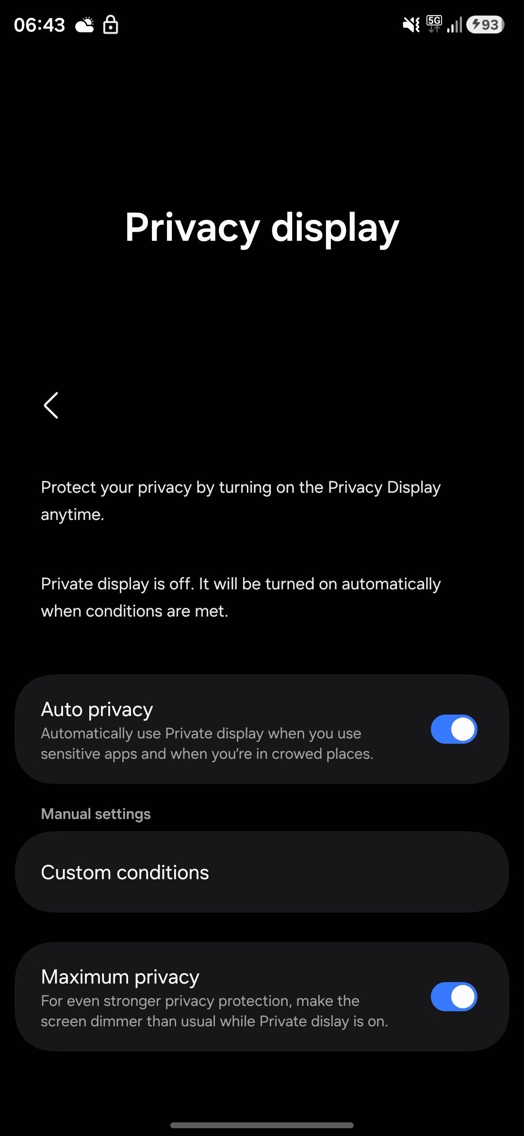 galaxy s26 ultra privacy display