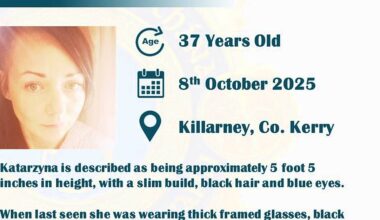 Gardaí seeking public's help in finding woman missing from Killarney