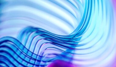 Abstract purple, blue and pink waves