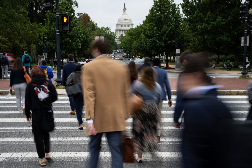 Pedestrians near the Capitol in Washington, DC, on September 17.