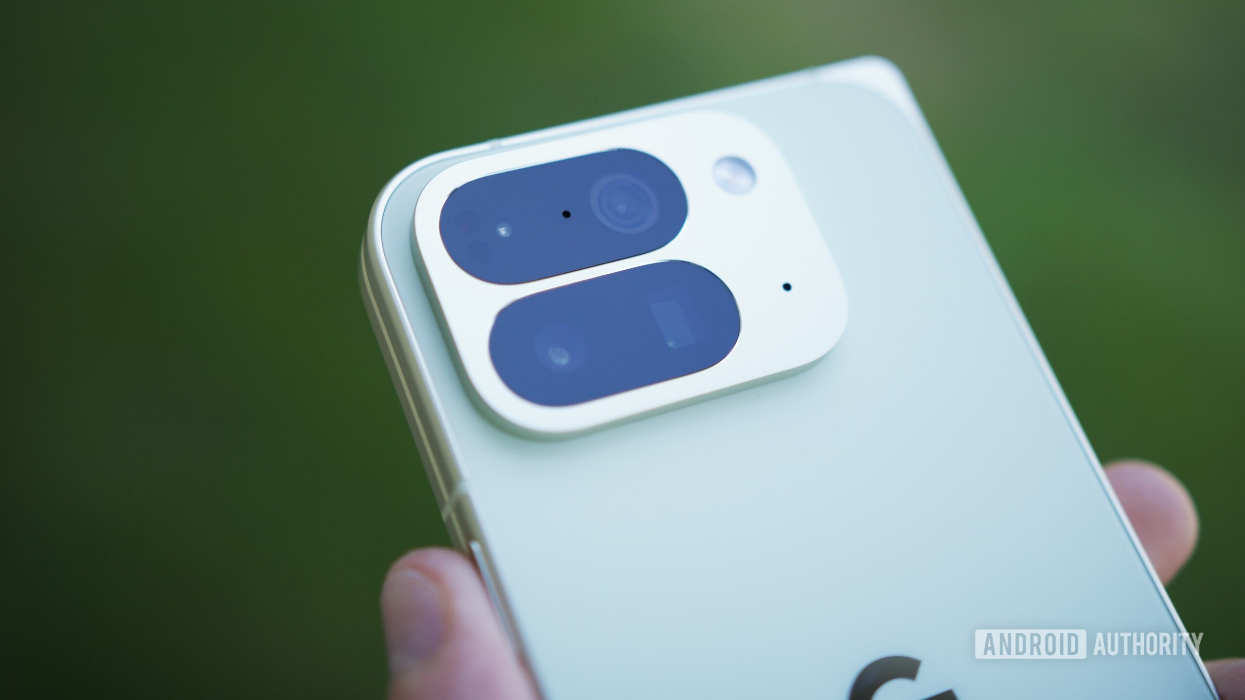 A close-up photo of the rear cameras on the Google Pixel 10 Pro Fold.