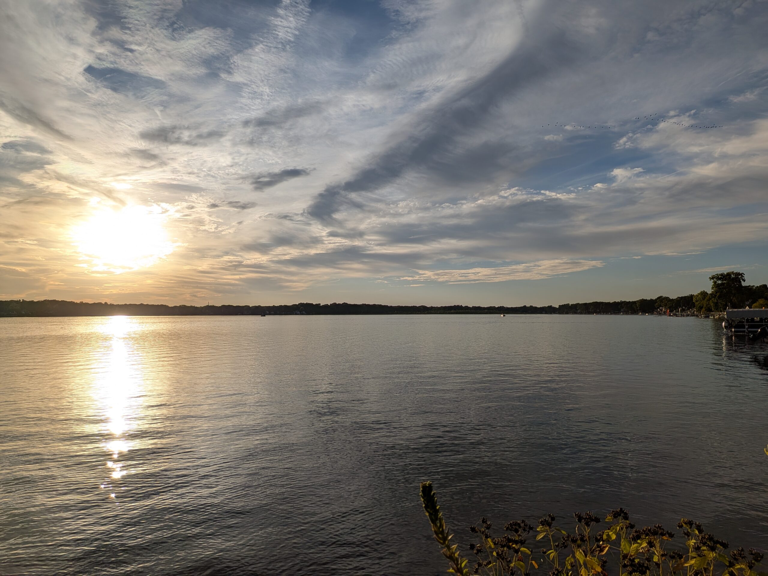 Photo of a sunset over a lake, taken with the Pixel 10 Pro Fold.