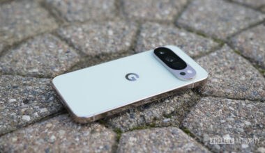 The Google Pixel 10 Pro laying face-down on the pavement.