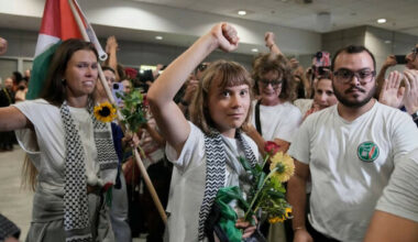 Greta Thunberg hailed by crowds in Athens after release from Israeli detention