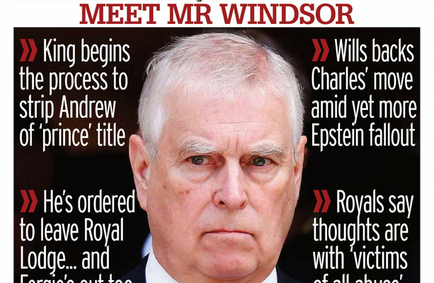 UK newspapers react to the removal of Andrew's title