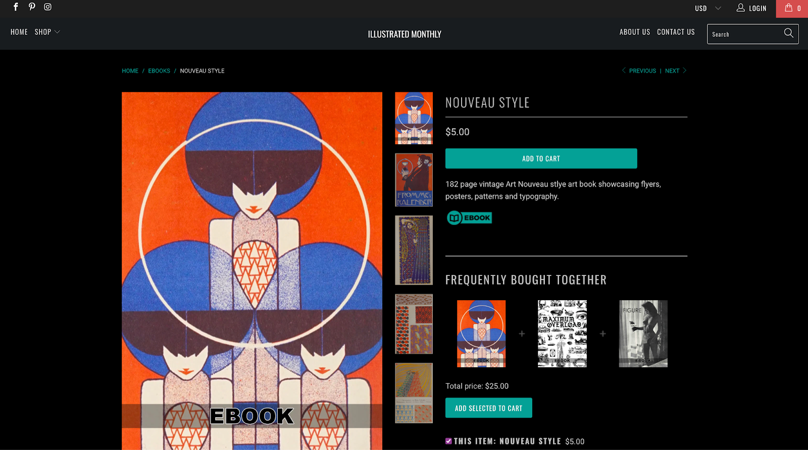Landing page for Nouveau Style ebook