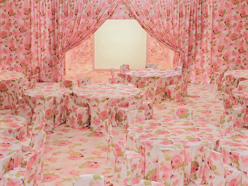 india mahdavi’s rose-draped speakeasy for we are ona pops up in paris during art basel