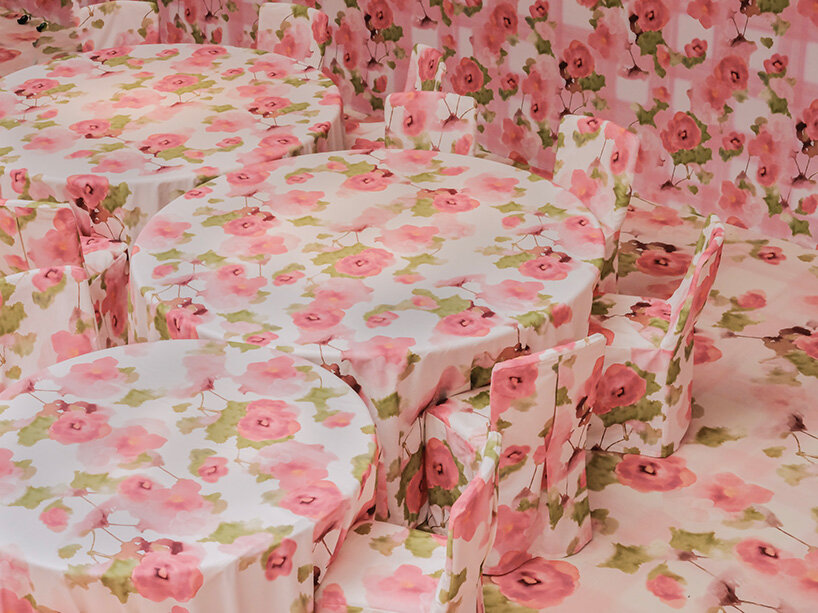 india mahdavi’s rose-draped speakeasy for we are ona pops up in paris during art basel