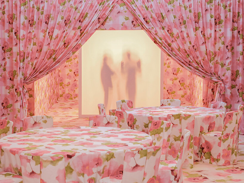 india mahdavi’s rose-draped speakeasy for we are ona pops up in paris during art basel