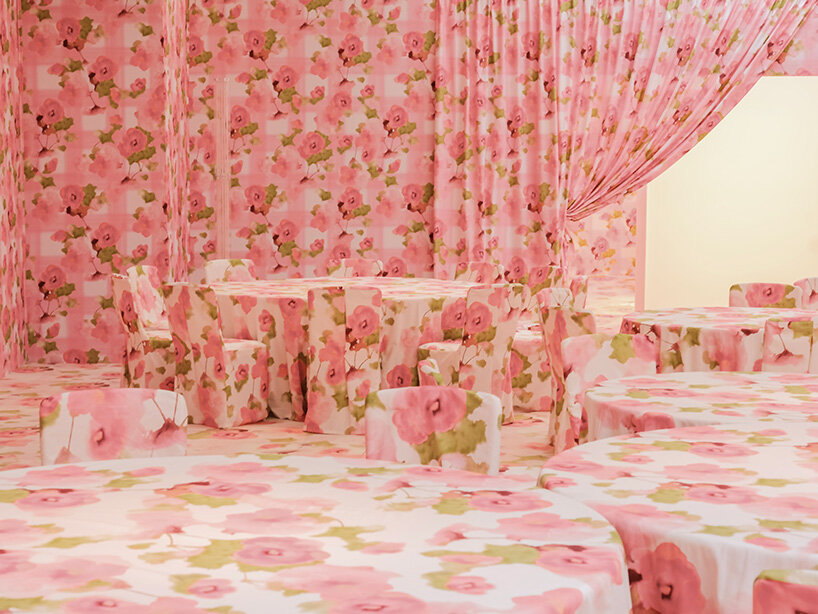 india mahdavi’s rose-draped speakeasy for we are ona pops up in paris during art basel