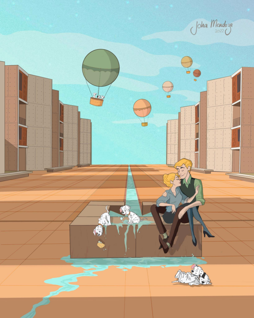 disney's animated characters reimagine iconic architectural landmarks