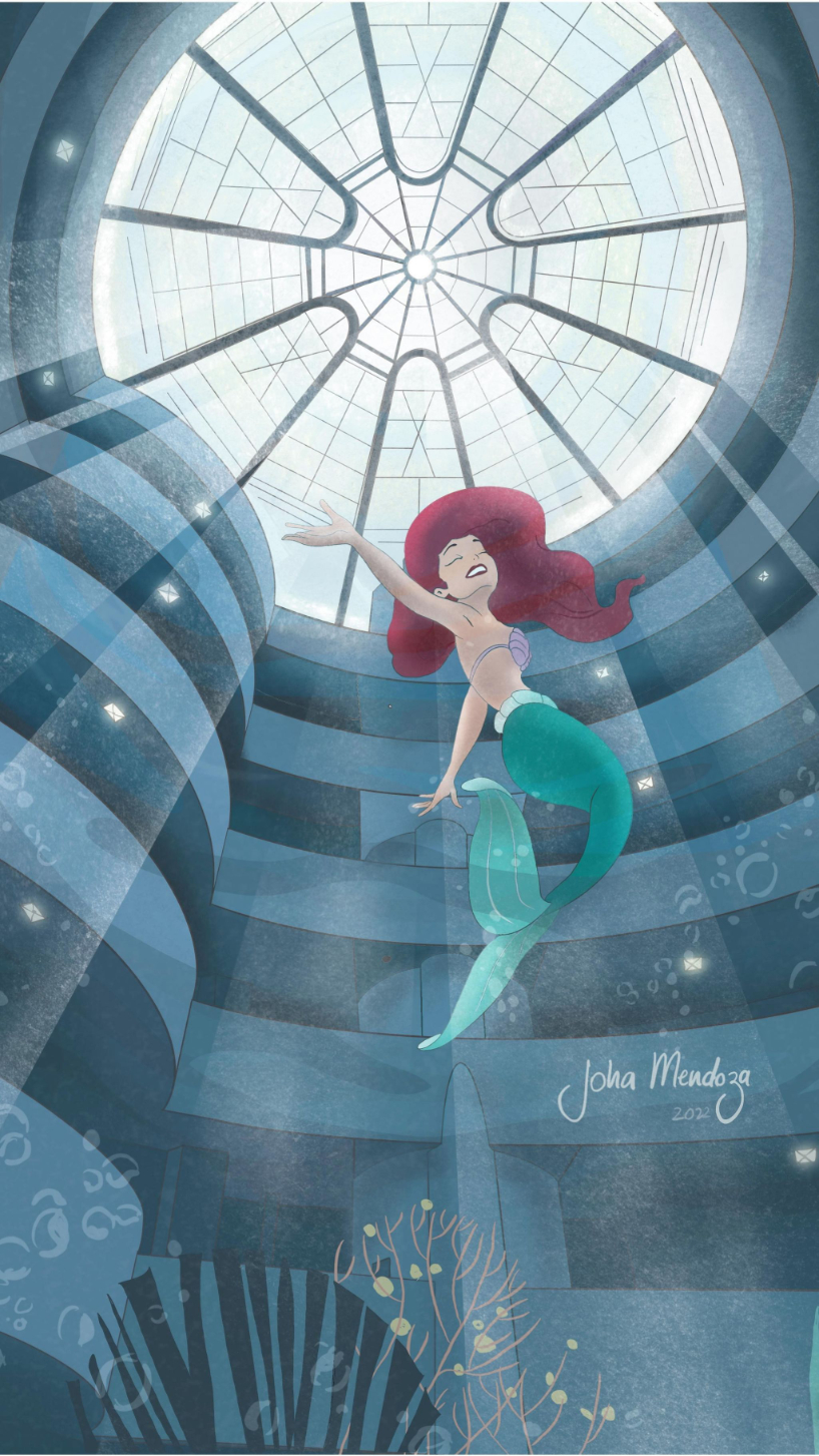 disney's animated characters reimagine iconic architectural landmarks