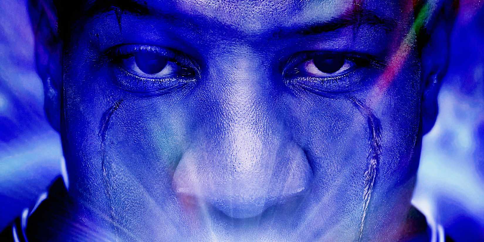 Jonathan Majors' Kang the Conqueror looks at the camera in Ant-Man and the Wasp Quantumania