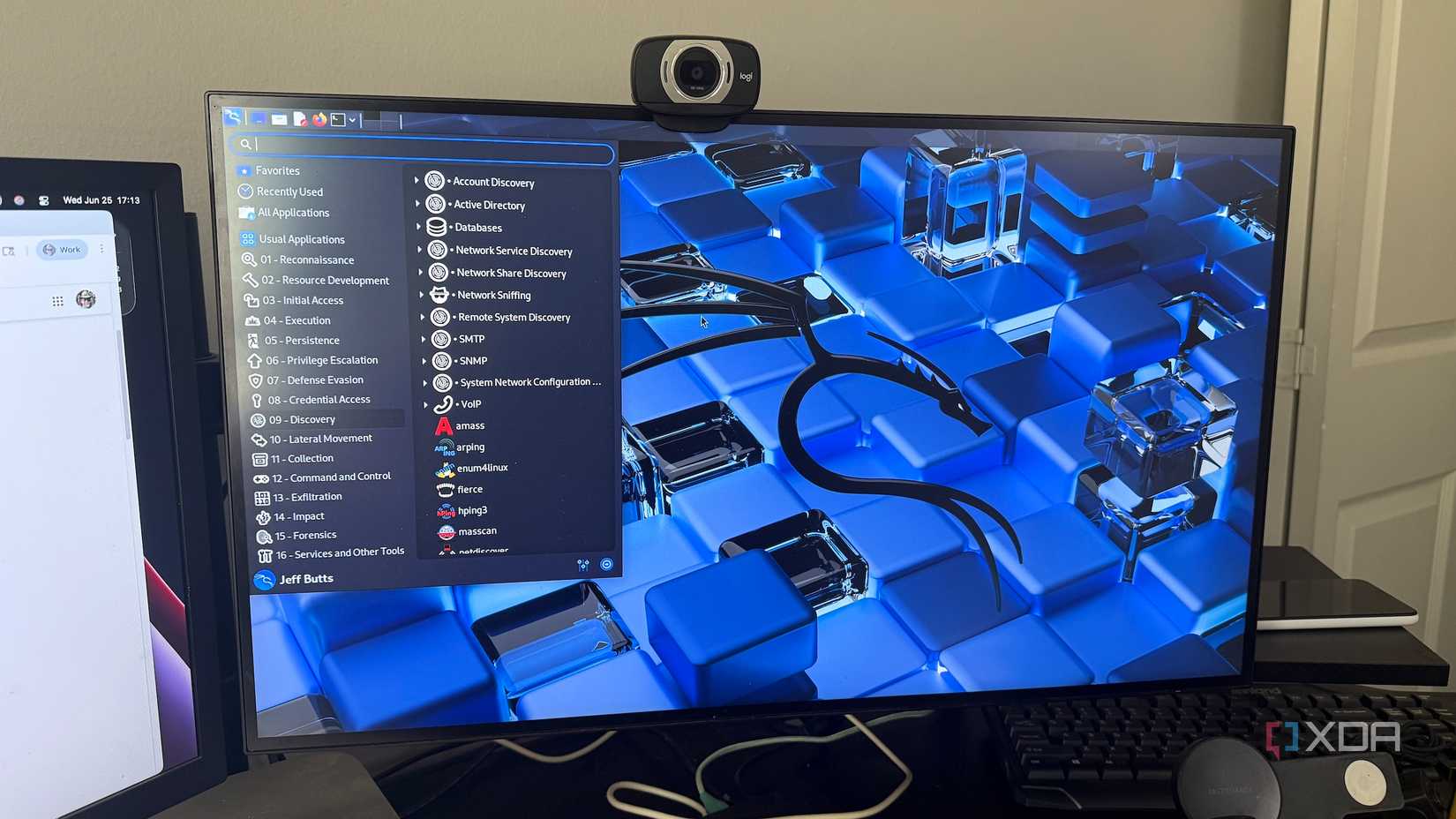 kali linux on a monitor