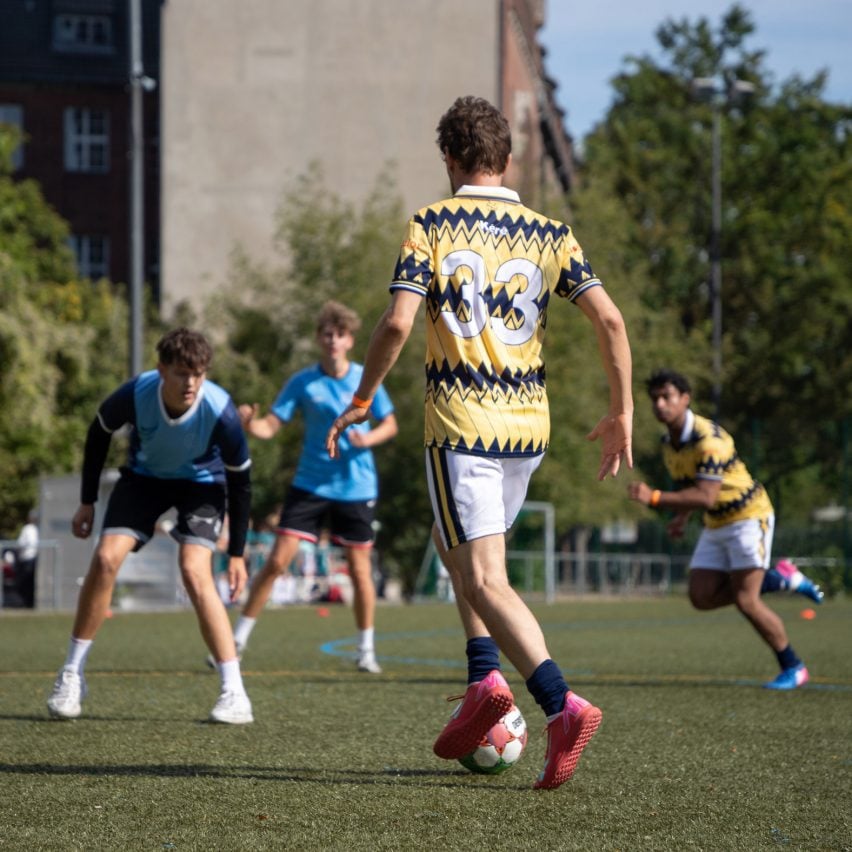 Yellow and blue football kit