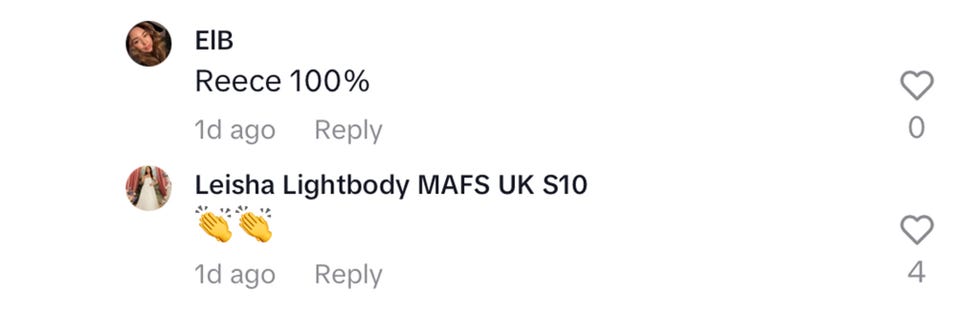 comment thread discussing a person named reece