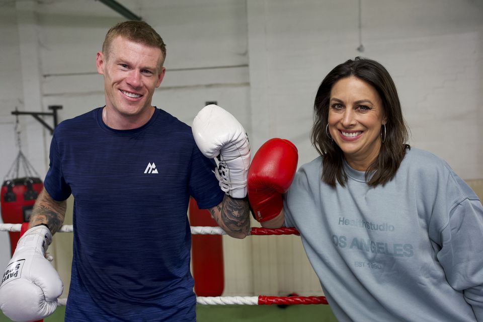 Lucy Kennedy with James McClean. Photo: Virgin Media