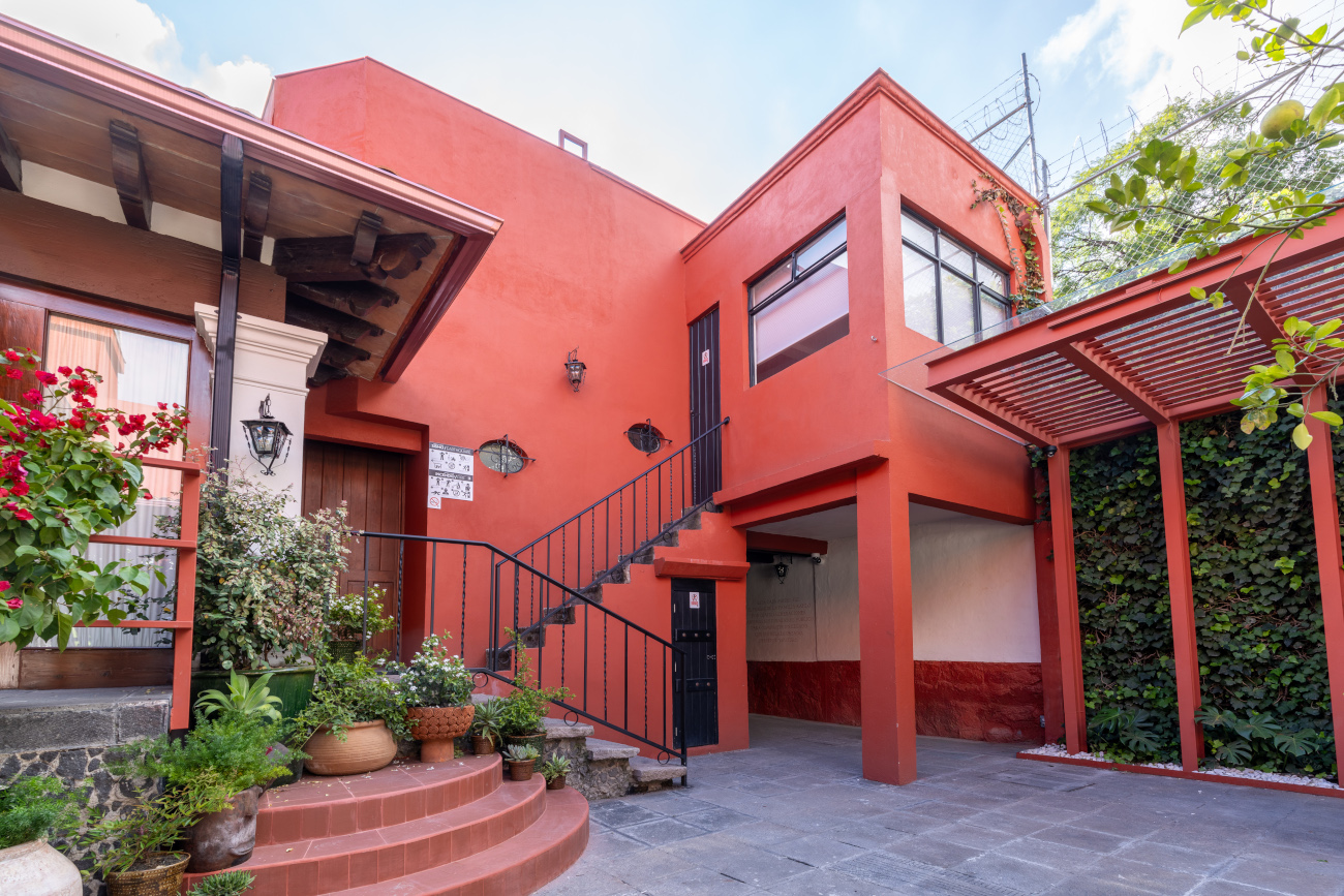 Courtyard Inside Museo Casa Kahlo in Mexico City