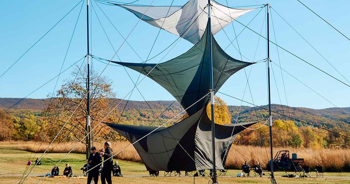 the north face arrives at storm king with textile sculpture by johannes offerhaus