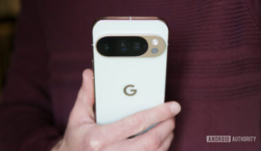 Someone holding the Pixel 10 Pro, showing the back of the phone.