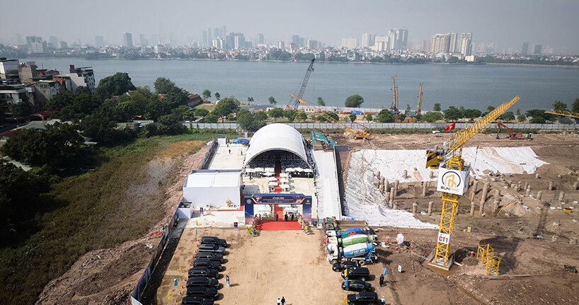 renzo piano breaks ground on hanoi's opera house, crowned with shimmering dome