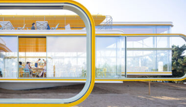 selgascano forms café of three glass pavilions on the chinese coast