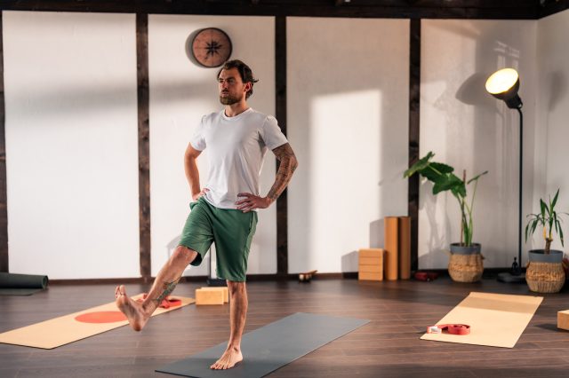 Single leg raise, lift, balance, yoga