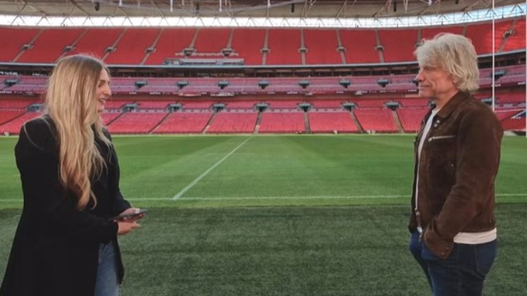 Bon Jovi speaks to Sky News' Debbie Ridgard