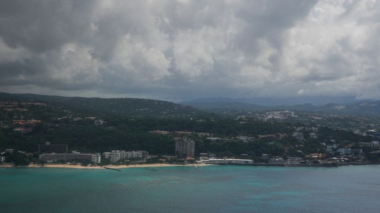 A view of Montego Bay ahead of Hurricane Melissa's expected arrival in Jamaica. Pic: AP