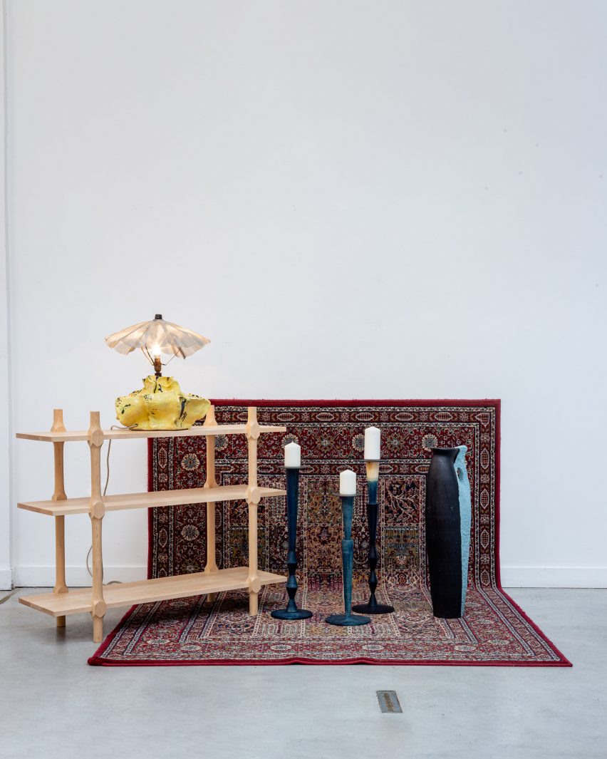 Lighting and shelf at The Car Boot Sale exhibition