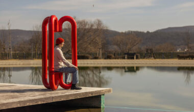 tripus installation turns industrial pipes into intimate public shelter