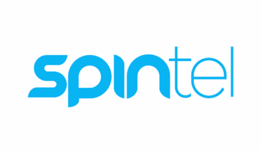 Spintel logo on white background