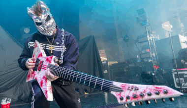 Jack Simmons performing live with Slaughter To Prevail in 2024