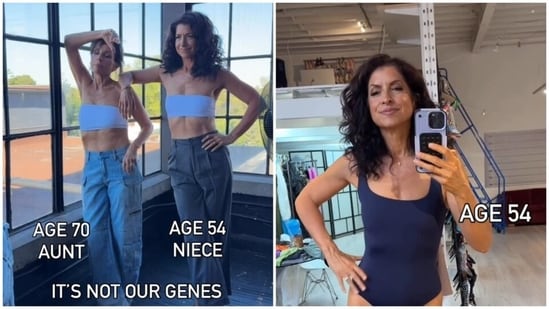 Denise Kirtley and her aunt have worked hard to achieve their fit bodies at 54 and 70, respectively. (Instagram/ Fifty Fitness Journey)