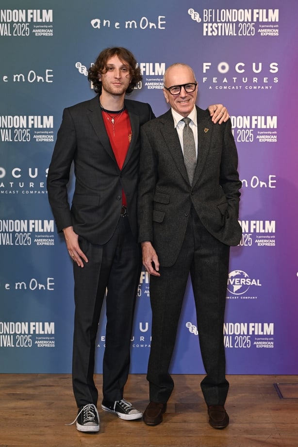 Ronan Day-Lewis and Daniel Day-Lewis attend the Anemone screening during the 69th BFI London Film Festival at the BFI Southbank on 14 October, 2025 in London