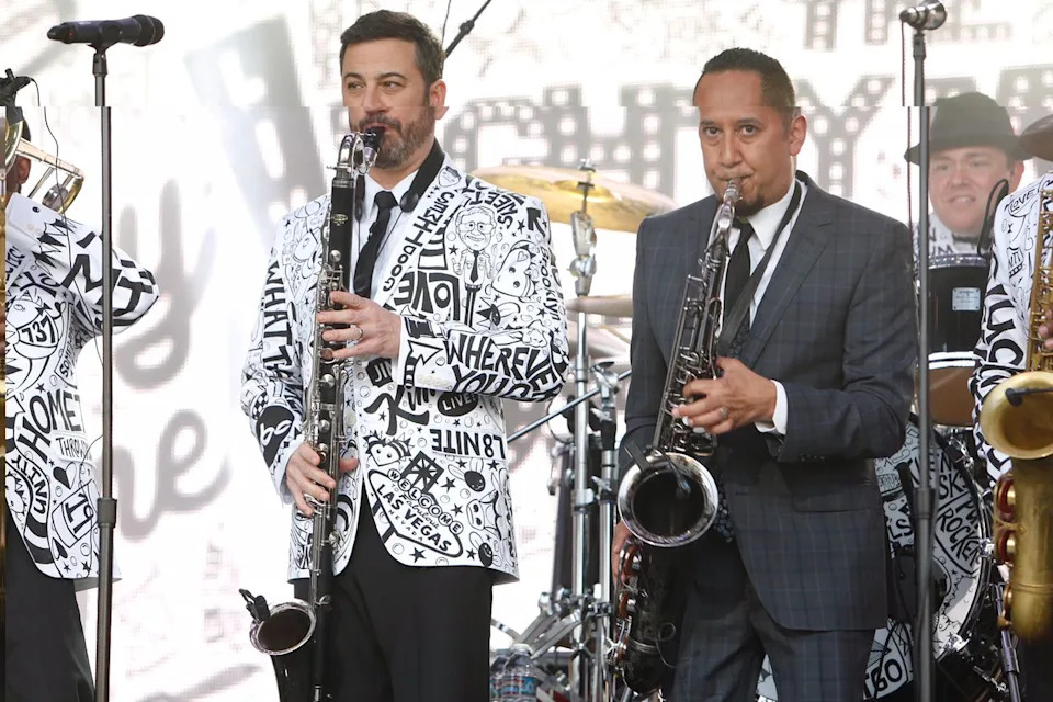 Randy Holmes/Disney General Entertainment Content via Getty Jimmy Kimmel and Cleto Escobedo III