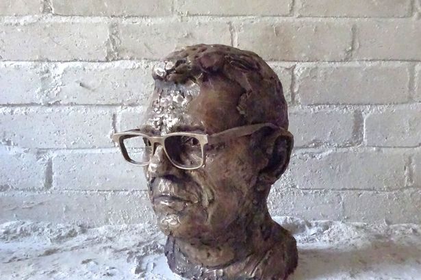 An 18kg bronze sculpture of Andy Burnham's head. 