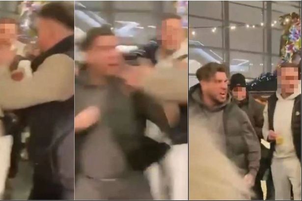 Dougie Joyce and Simon ‘Simey’ McGinley were involved in a scrap in Exchange Square, Manchester