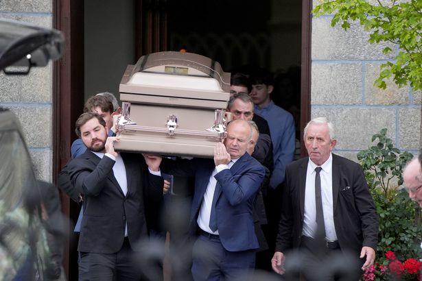 The coffin of Martha Nolan-O'Slatarra is carried out of the Cathedral of the Assumption, Carlow, following her funeral service