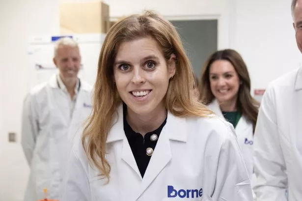 Princess Beatrice during a visit to the Borne research laboratories at Chelsea and Westminster Hospital
