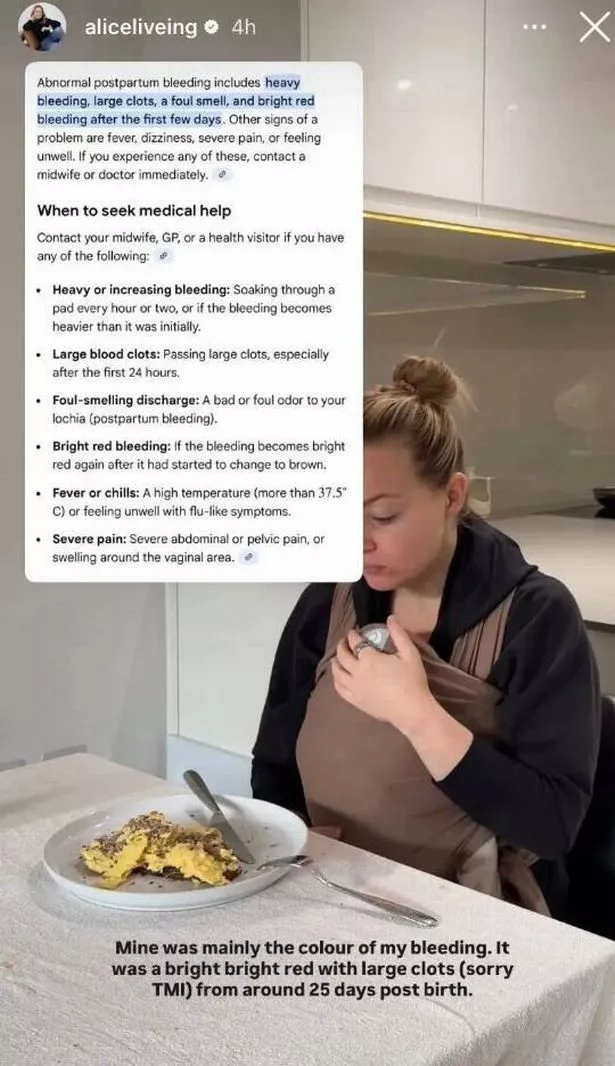 Alice gave birth to a baby girl just a few weeks ago