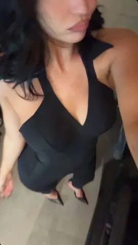 Instagram/Kylie Jenner Kylie Jenner wearing a plunging black catsuit