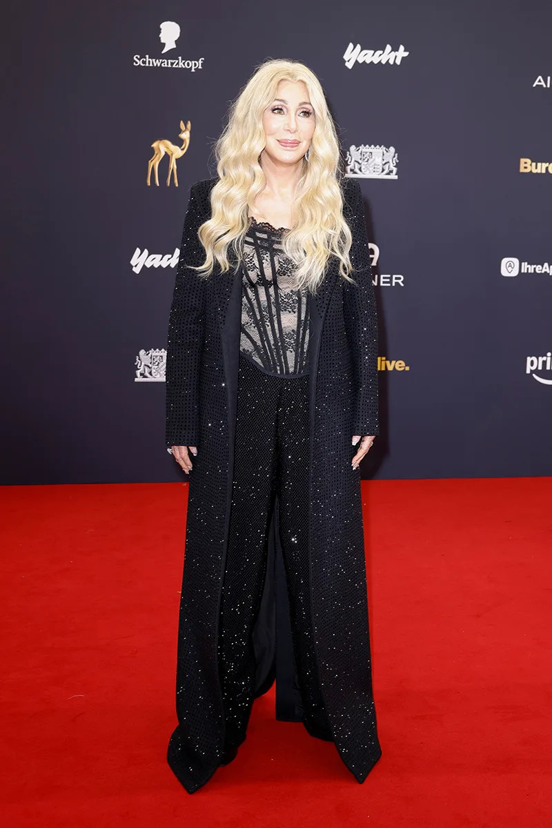 MUNICH, GERMANY - NOVEMBER 13: Cher arrives for the Bambi Award 2025 at Bavaria Studios on November 13, 2025 in Munich, Germany. (Photo by Franziska Krug/Getty Images)