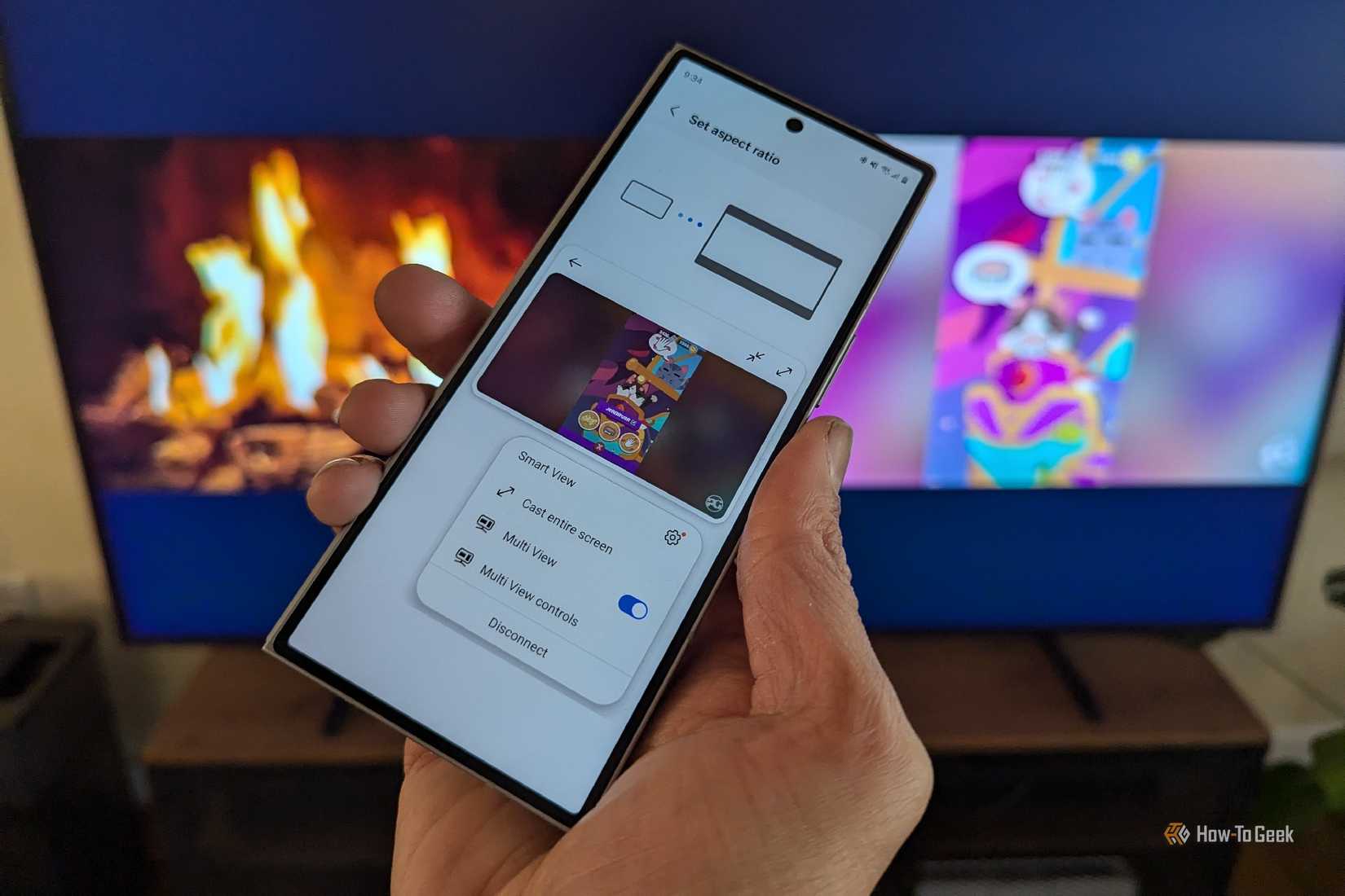 Multi view on a Samsung Frame TV cast from a Z Fold 6.