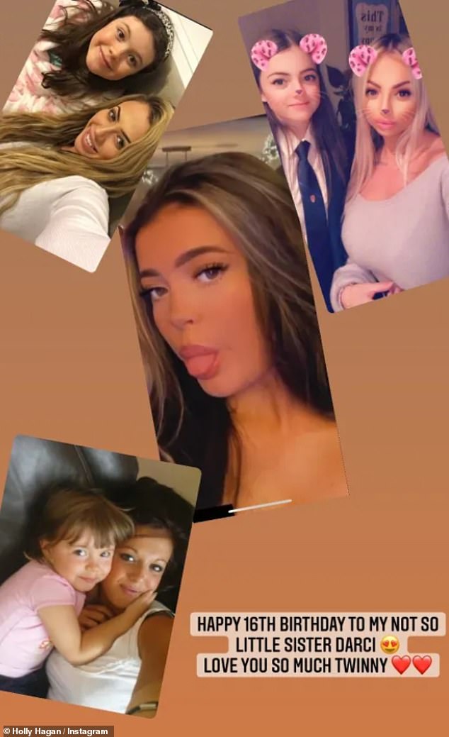 Pictured: Holly wishing Darci a happy 16th birthday in 2021