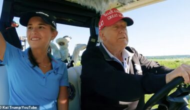 Kai Trump golfs with her grandfather President Donald Trump for a YouTube video